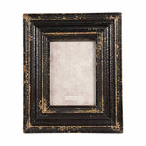 Vidéki vintage stílusú, fából készült, antikolt fekete színű, fali fényképtartó képkeret